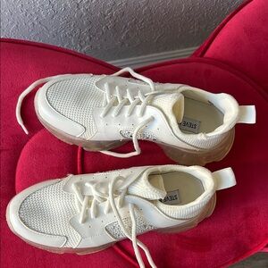 Steve Madden white embellished athletic shoe for women.